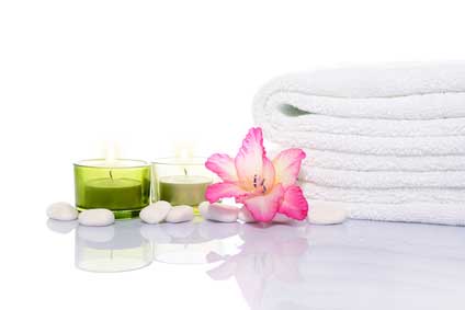 Spa Candles and Towels